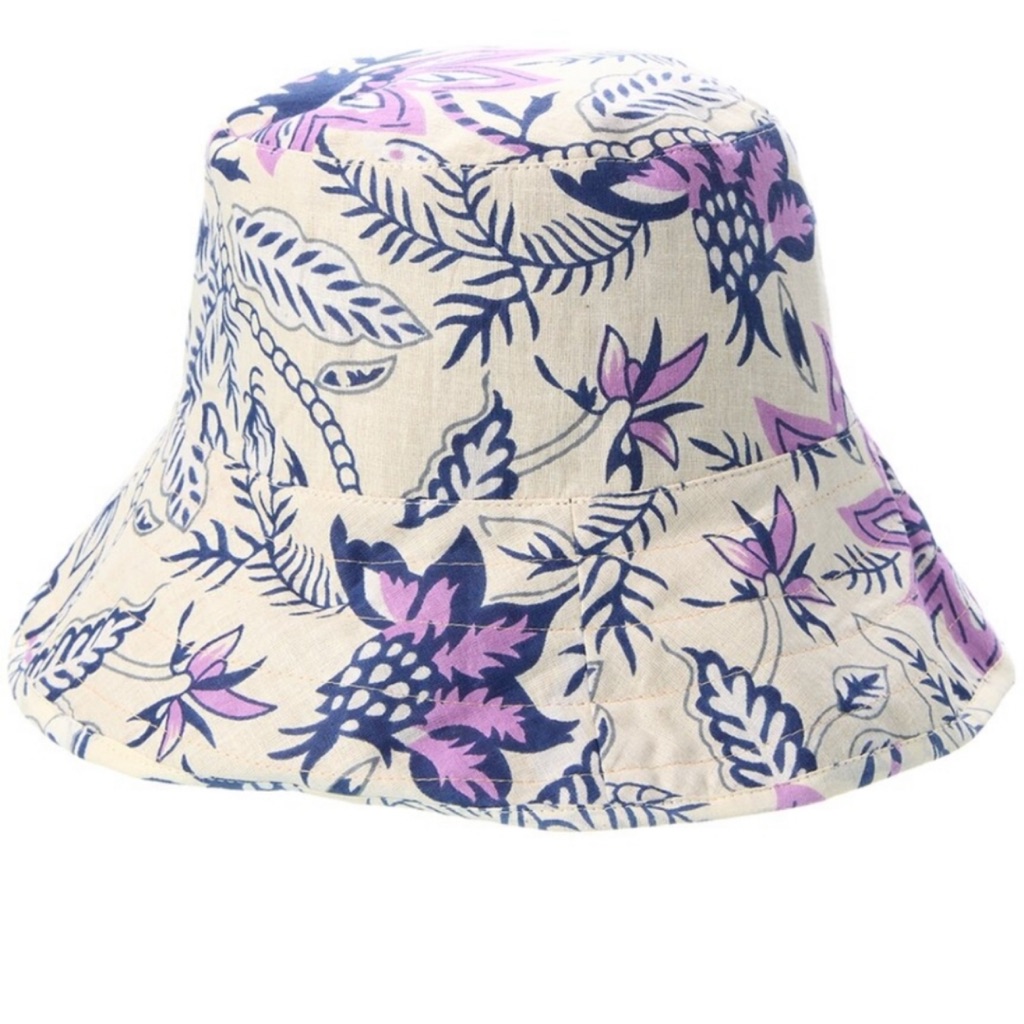 Hat Attack Printed Floral Bucket Blue Nwt